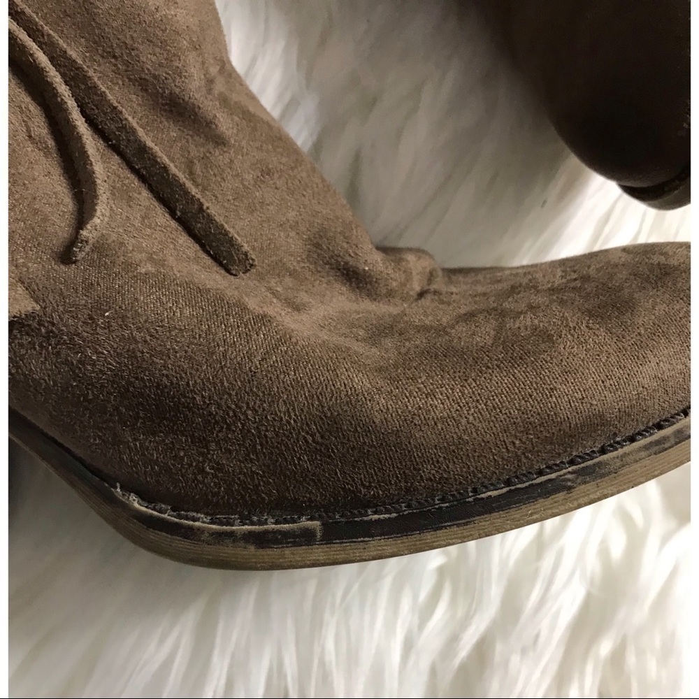 MIA Distressed Tassel Suede Braided Bootie - Picture 7 of 8